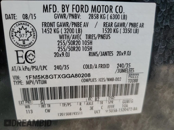 2016 Ford Explorer Sport with VIN 1FM5K8GTXGGA80208, listed as a Copart auction lot 78517924 with 139,353 mi miles and Clean Title. Bid and sale history available at carsss.com. Image 13.