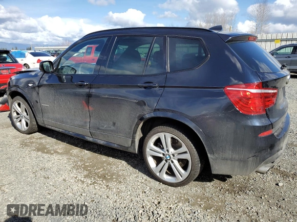 2014 BMW X3 xDrive35i with VIN 5UXWX7C5XE0E80403, listed as a Copart auction lot 47456165 with 82,419 mi miles and Salvage Title. Bid and sale history available at DreamBid. Image 2.