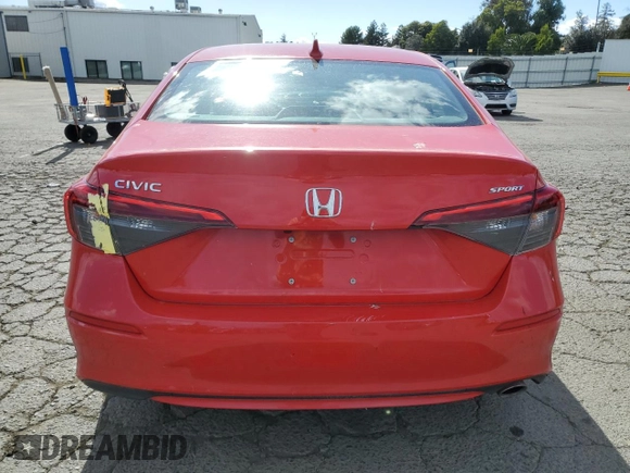 2024 Honda Civic Sedan Sport with VIN 2HGFE2F58RH547070, listed as a Copart auction lot 48346985 with 17,025 mi miles and Salvage Title. Bid and sale history available at carsss.com. Image 6.