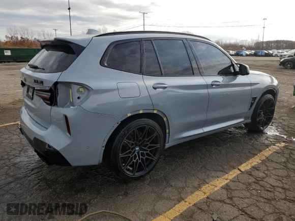 2022 BMW X3 M z VIN 5YM13EC09N9K01524, wystawiony jako Copart lot #79260984 z przebiegiem 38 501 mil mil oraz Tytuł czysty. Historia ofert i sprzedaży dostępna na DreamBid. Obrazek 3.