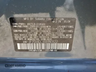 2024 Subaru Crosstrek Premium with VIN JF2GUADCXR8350622, listed as a Copart auction lot 51896525 with 5,450 mi miles and Salvage title. Bid and sale history available at DreamBid. Image 12.