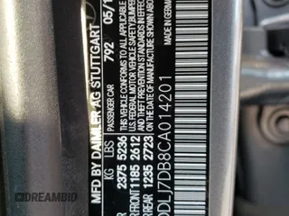 2012 Mercedes-Benz CLS-Class CLS 550 with VIN WDDLJ7DB8CA014201, listed as a Copart auction lot 66728764 with 92,854 mi miles and Salvage Title. Bid and sale history available at carsss.com. Image 12.