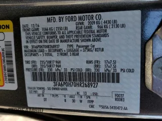 2017 Ford Fusion SE с VIN 3FA6P0H70HR268927, выставлен на аукционе Copart как лот 82872364 с пробегом 60 286 миль миль и Списание • Salvage title. История ставок и продаж доступна на DreamBid. Изображение 12.