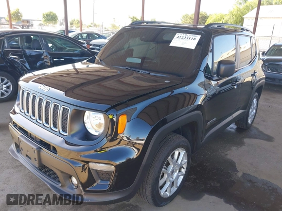 2022 Jeep Renegade Latitude with VIN ZACNJDB10NPN44657, listed as a IAAI auction lot 42223118 with 20,947 mi miles and . Bid and sale history available at DreamBid. Image 2.