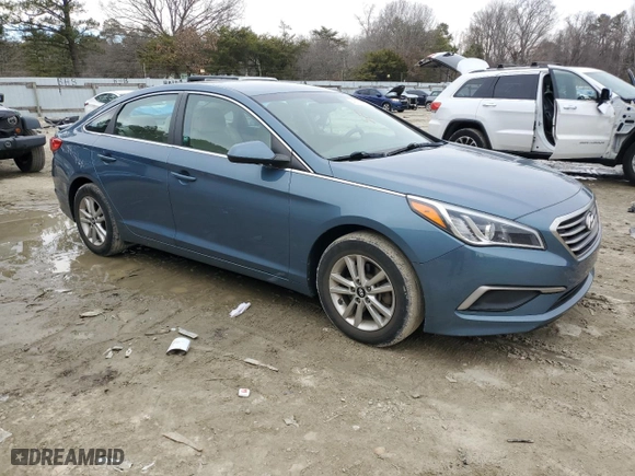 2017 Hyundai Sonata 2.4L with VIN 5NPE24AFXHH556986, listed as a Copart auction lot 46777365 with 64,796 mi miles and Salvage Title. Bid and sale history available at carsss.com. Image 4.