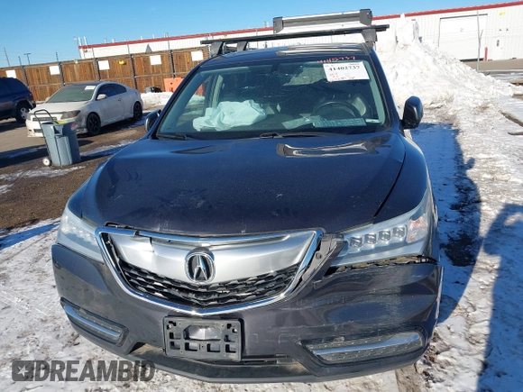 2016 Acura MDX with VIN 5FRYD4H27GB043605, listed as a IAAI auction lot 41402737 with 129,259 mi miles. Bid and sale history available at carsss.com. Image 6.