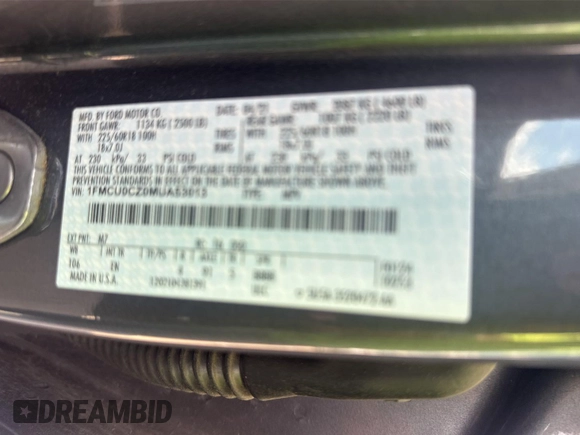 2021 Ford Escape SEL Hybrid с VIN 1FMCU0CZ0MUA53013, выставлен на аукционе IAAI как лот 42414529 с пробегом 120 617 миль миль и . История ставок и продаж доступна на DreamBid. Изображение 1.