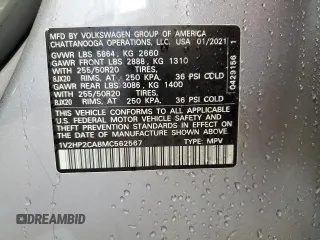 2021 Volkswagen Atlas SE с VIN 1V2HP2CA8MC562567, выставлен на аукционе Copart как лот 60083355 с пробегом 128 962 миль миль и Списание • Salvage title. История ставок и продаж доступна на DreamBid. Изображение 13.
