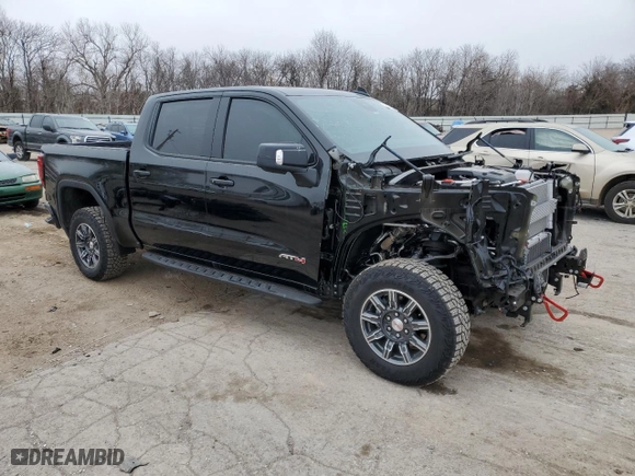 2024 GMC Sierra 1500 AT4 with VIN 1GTUUEE84RZ314597, listed as a Copart auction lot 43614095 with 8,478 mi miles and Salvage Title. Bid and sale history available at carsss.com. Image 4.