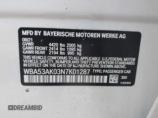 2022 BMW 2 Series 228i with VIN WBA53AK03N7K01287, listed as a IAAI auction lot 41884591 with 16,798 mi miles. Bid and sale history available at carsss.com. Image 9.