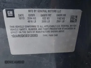 2014 Cadillac CTS Luxury RWD with VIN 1G6AR5SX5E0129363, listed as a IAAI auction lot 41853431 with Not Provided miles. Bid and sale history available at carsss.com. Image 9.