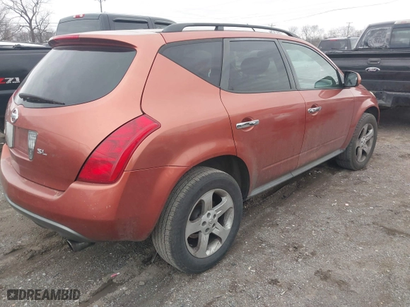 2005 Nissan Murano SL with VIN JN8AZ08W55W422938, listed as a IAAI auction lot 41760853 with 206,581 mi miles. Bid and sale history available at carsss.com. Image 4.