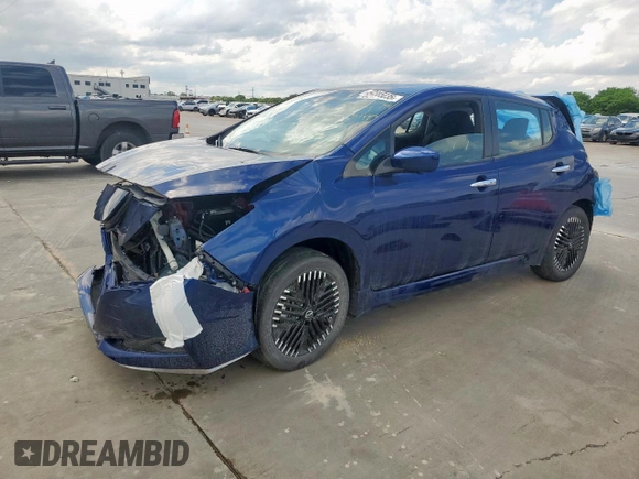 2025 Nissan LEAF SV Plus with VIN 1N4CZ1CV8SC561070, listed as a Copart auction lot 54385235 with 572 mi miles and Salvage Title. Bid and sale history available at carsss.com. Image 1.