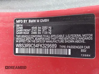 2015 BMW M4 with VIN WBS3R9C54FK329689, listed as a IAAI auction lot 41776061 with Not Provided miles. Bid and sale history available at carsss.com. Image 9.