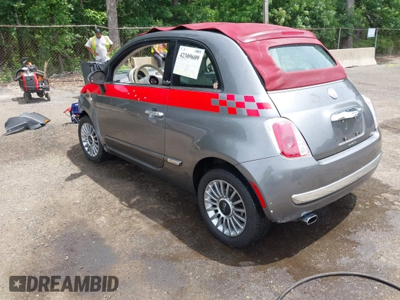 2012 FIAT 500 Lounge with VIN 3C3CFFER6CT142001, listed as a IAAI auction lot 42309609 with 56,367 mi miles and . Bid and sale history available at DreamBid. Image 3.