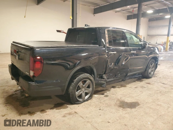 2022 Honda Ridgeline RTL-E with VIN 5FPYK3F73NB023341, listed as a Copart auction lot 48492955 with 42,612 mi miles and Salvage title. Bid and sale history available at DreamBid. Image 3.