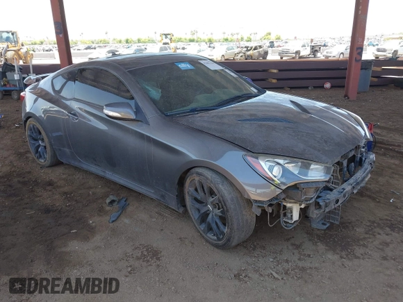2013 Hyundai Genesis Coupe R-Spec with VIN KMHHU6KJ8DU079718, listed as a IAAI auction lot 42603184 with 105,660 mi miles and . Bid and sale history available at DreamBid. Image 1.