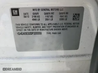 2013 Buick LaCrosse with VIN 1G4GA5E32DF335559, listed as a Copart auction lot 50178905 with 170,603 mi miles and Salvage Title. Bid and sale history available at carsss.com. Image 14.