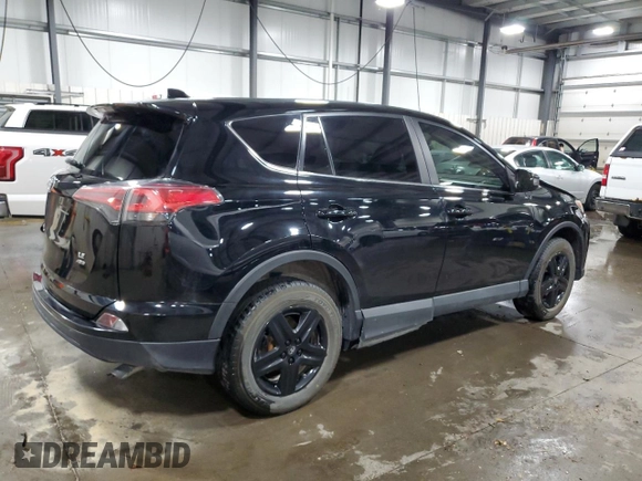 2018 Toyota RAV4 LE with VIN 2T3BFREV6JW763007, listed as a Copart auction lot 58604545 with 107,683 mi miles and Salvage title. Bid and sale history available at DreamBid. Image 3.