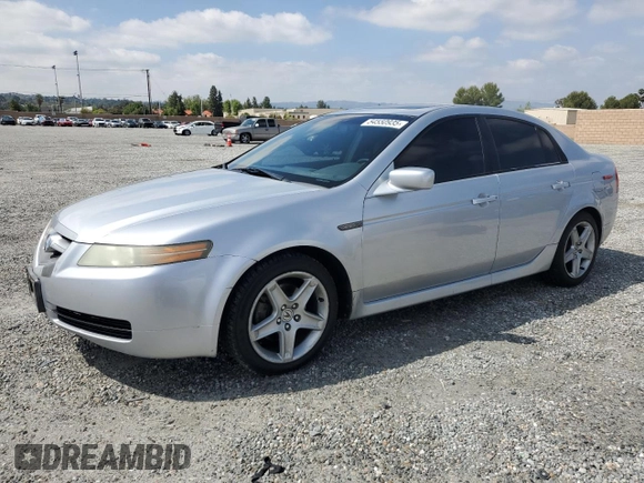 2005 Acura TL with VIN 19UUA66295A046326, listed as a Copart auction lot 54550935 with 166,408 mi miles and Salvage Title. Bid and sale history available at carsss.com. Image 1.
