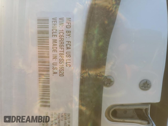 2023 Ram 1500 Express with VIN 1C6RR6FT8PS516520, listed as a Copart auction lot 69469573 with 5,159 mi miles and Salvage title. Bid and sale history available at DreamBid. Image 13.