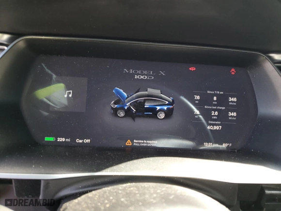 2017 Tesla Model X 90D with VIN 5YJXCDE24HF068368, listed as a Copart auction lot 37420523 with 40997 miles. Bid and sale history available at carsss.com. Image 9.