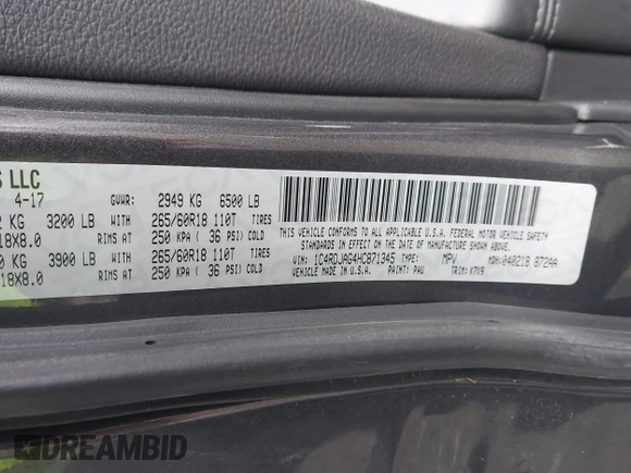 2017 Dodge Durango SXT z VIN 1C4RDJAG4HC871345, wystawiony jako IAAI lot #41639231 z przebiegiem 113 903 mil mil oraz . Historia ofert i sprzedaży dostępna na DreamBid. Obrazek 9.