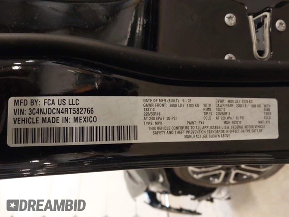 2024 Jeep Compass Limited с VIN 3C4NJDCN4RT582766, выставлен на аукционе IAAI как лот 41909782 с пробегом 13 134 миль миль и . История ставок и продаж доступна на DreamBid. Изображение 9.