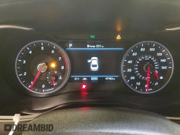 2021 Genesis G70 2.0T with VIN KMTG64LA0MU073278, listed as a Copart auction lot 76796594 with 47,983 mi miles and Salvage Title. Bid and sale history available at carsss.com. Image 9.