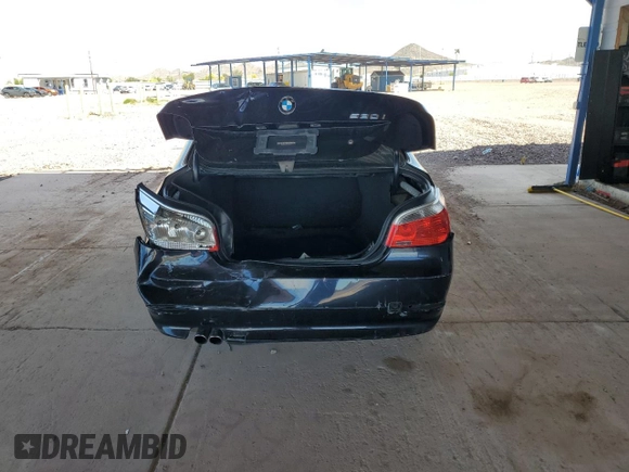 2007 BMW 5 Series 530i with VIN WBANE73567CM55416, listed as a Copart auction lot 53822535 with 145,066 mi miles and Salvage Title. Bid and sale history available at carsss.com. Image 6.