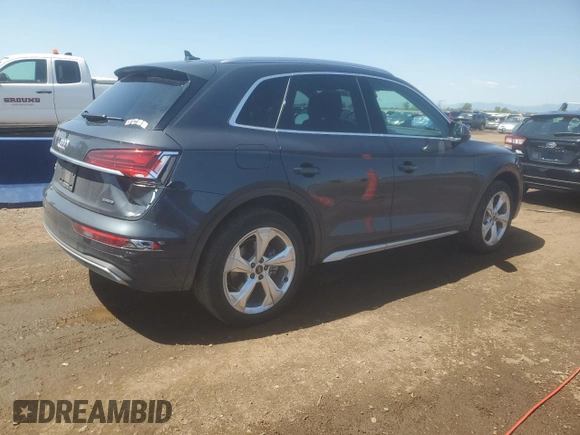 2021 Audi Q5 Premium Plus with VIN WA1BAAFY8M2118102, listed as a Copart auction lot 61657375 with 22,827 mi miles and Salvage title. Bid and sale history available at DreamBid. Image 3.