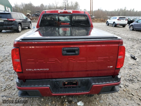 2021 Chevrolet Colorado 4WD Z71 with VIN 1GCGTDENXM1258477, listed as a Copart auction lot 82016974 with 40,231 mi miles and Salvage Title. Bid and sale history available at carsss.com. Image 6.