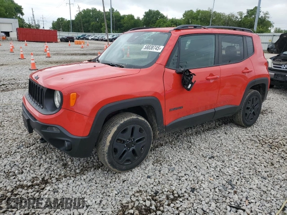 2018 Jeep Renegade Sport with VIN ZACCJBABXJPH91901, listed as a Copart auction lot 58838745 with 93,958 mi miles and Salvage title. Bid and sale history available at DreamBid. Image 1.