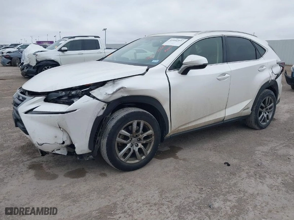 2016 Lexus NX 300h with VIN JTJBJRBZ6G2033327, listed as a IAAI auction lot 41092937 with 94,373 mi miles. Bid and sale history available at carsss.com. Image 2.