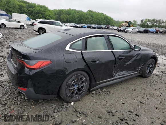 2024 BMW i4 eDrive35 with VIN WBY43AW05RFS84773, listed as a Copart auction lot 54974024 with 2,942 mi miles and Salvage Title. Bid and sale history available at carsss.com. Image 3.