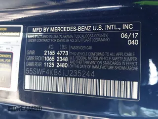 2018 Mercedes-Benz C 300 with VIN 55SWF4KB6JU235244, listed as a IAAI auction lot 41974700 with 76,134 mi miles and . Bid and sale history available at DreamBid. Image 9.