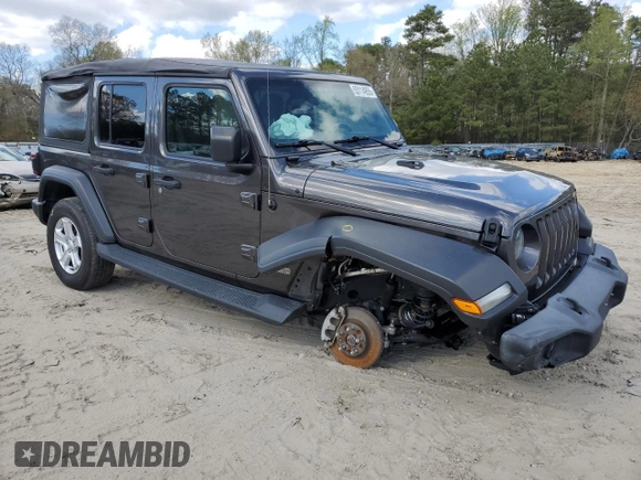 2019 Jeep Wrangler Unlimited Sport S with VIN 1C4HJXDG7KW670905, listed as a Copart auction lot 53114955 with 77,729 mi miles and Salvage title. Bid and sale history available at DreamBid. Image 4.