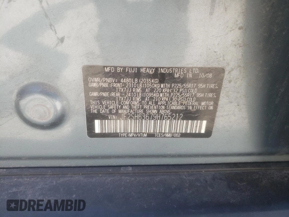 2009 Subaru Forester X с VIN JF2SH63679H765212, выставлен на аукционе Copart как лот 61243185 с пробегом 146 281 миль миль и Чистый • Clean title. История ставок и продаж доступна на DreamBid. Изображение 13.