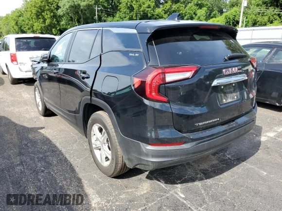 2022 GMC Terrain SLE with VIN 3GKALMEV4NL143734, listed as a Copart auction lot 54038462 with 26,414 mi miles and Salvage Title. Bid and sale history available at carsss.com. Image 3.