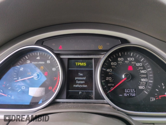 2012 Audi Q7 Premium Plus with VIN WA1LGAFE8CD003527, listed as a Copart auction lot 56162055 with 164,758 mi miles and Salvage title. Bid and sale history available at DreamBid. Image 9.