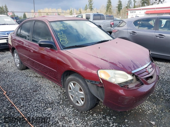 2003 Honda Civic LX with VIN 2HGES16553H558405, listed as a IAAI auction lot 41946031 with 127,145 mi miles. Bid and sale history available at carsss.com. Image 1.