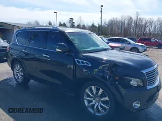 2011 Infiniti QX56 8-passenger with VIN JN8AZ2NC2B9303163, listed as a IAAI auction lot 41764273 with 198,297 mi miles. Bid and sale history available at carsss.com. Image 1.