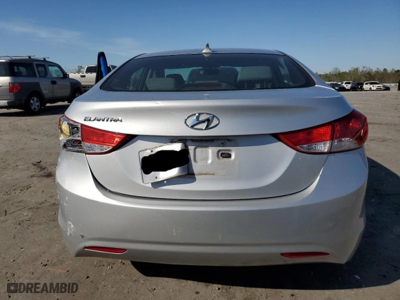 2013 Hyundai Elantra GLS PZEV with VIN KMHDH4AE4DU656241, listed as a Copart auction lot 52480305 with 125,798 mi miles and Salvage Title. Bid and sale history available at carsss.com. Image 6.