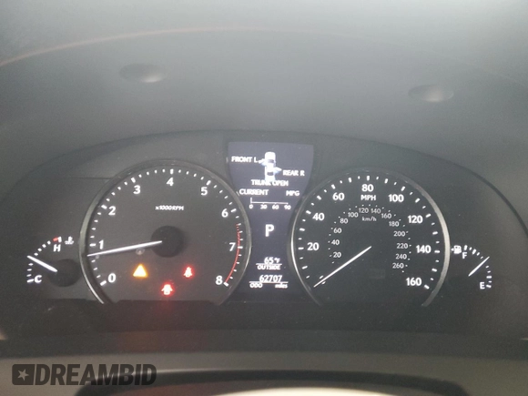 2016 Lexus LS 460 with VIN JTHBL5EF1G5140323, listed as a Copart auction lot 46090725 with 62,707 mi miles and Salvage title. Bid and sale history available at DreamBid. Image 9.