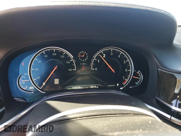 2016 BMW 7 Series 750i with VIN WBA7F0C57GGL99153, listed as a Copart auction lot 45475755 with 140,328 mi miles and Salvage title. Bid and sale history available at DreamBid. Image 9.