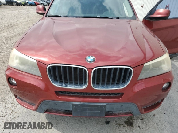2013 BMW X3 xDrive28i with VIN 5UXWX9C5XDLK59597, listed as a Copart auction lot 54654005 with Not Provided miles and Clean Title. Bid and sale history available at DreamBid. Image 12.