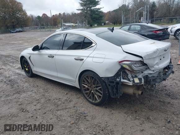 2019 Genesis G70 Dynamic with VIN KMTG34LE9KU027098, listed as a IAAI auction lot 41058372 with 71,732 mi miles and . Bid and sale history available at DreamBid. Image 3.