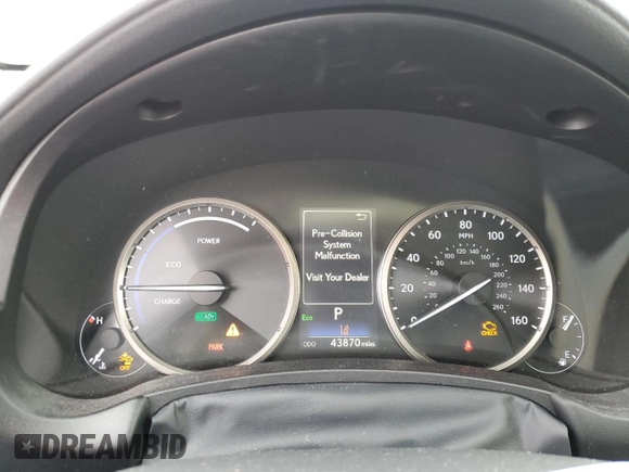 2021 Lexus NX 300h with VIN JTJGJRDZ9M2155016, listed as a Copart auction lot 49876235 with 43,870 mi miles and Salvage title. Bid and sale history available at DreamBid. Image 9.