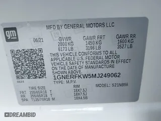 2021 Chevrolet Traverse LS with VIN 1GNERFKW5MJ249062, listed as a IAAI auction lot 40802547 with 50,235 mi miles. Bid and sale history available at carsss.com. Image 9.