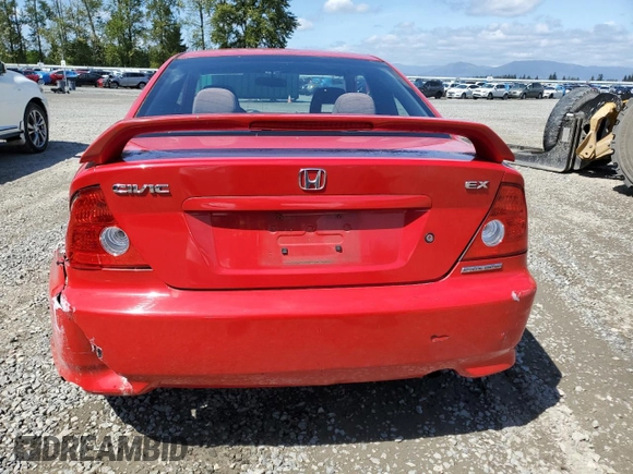 2005 Honda Civic Cpe EX with VIN 1HGEM229X5L017588, listed as a Copart auction lot 56369564 with 145,741 mi miles and Salvage Title. Bid and sale history available at carsss.com. Image 6.